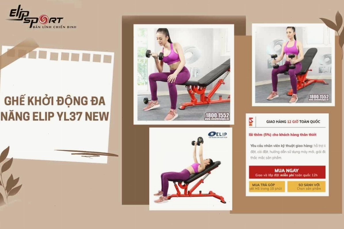 Ghế nằm tập tạ ELIP YL37 New