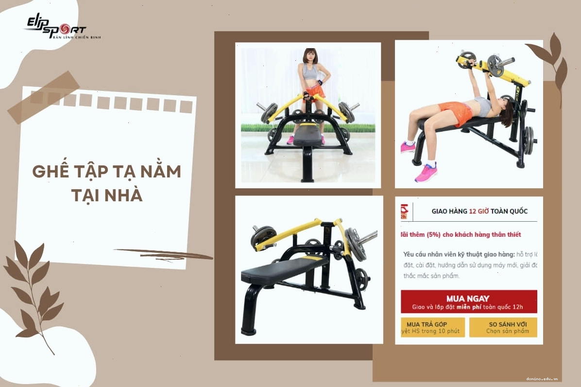Ghế tập tạ nằm với thiết kế chắc chắn và đệm êm ái