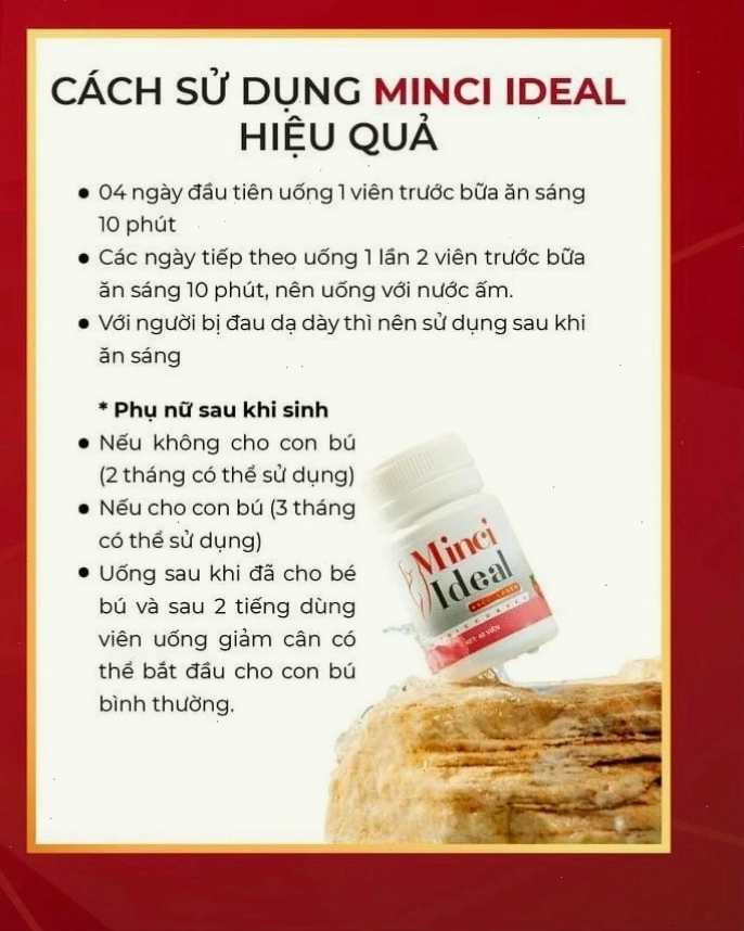 Giảm cân Minci Ideal hiệu quả cho phụ nữ sau sinh