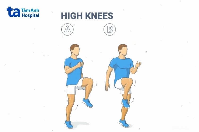 High knee giúp giảm mỡ bụng nhanh chóng