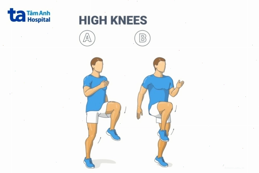 High knee là bài tập cardio giảm mỡ bụng hiệu quả và tăng cường sức bền