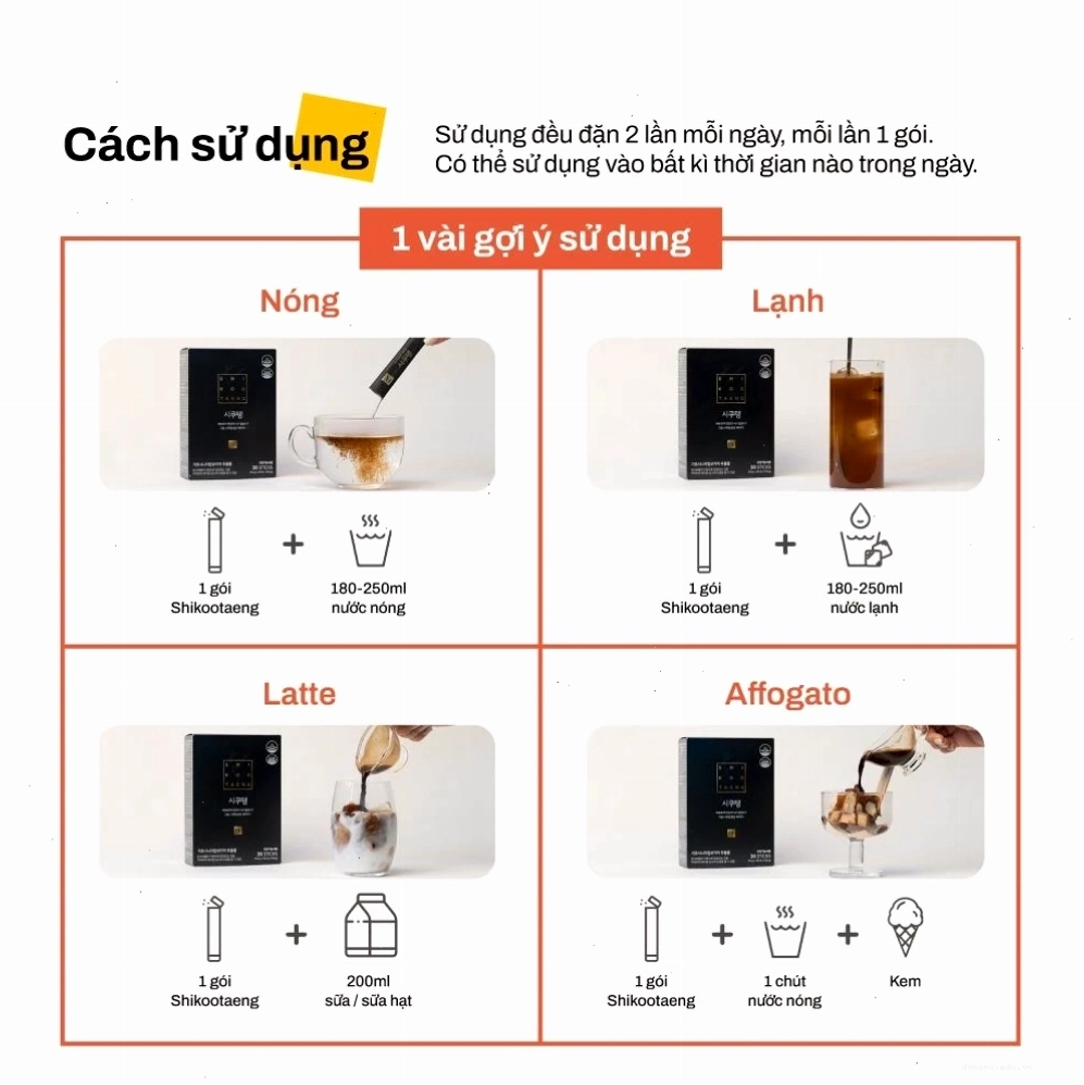 Hướng dẫn sử dụng cà phê giảm cân ShiKooTaeng vị Americano