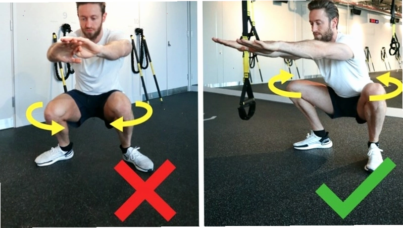 Hướng đầu gối vào trong là sai lầm dễ gặp phải khi tập squat