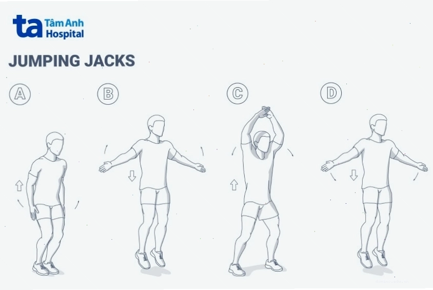 Jumping jack là bài tập khởi động hiệu quả trước buổi tập cardio