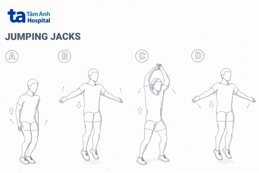 Jumping jack là bài tập khởi động trước buổi tập cardio
