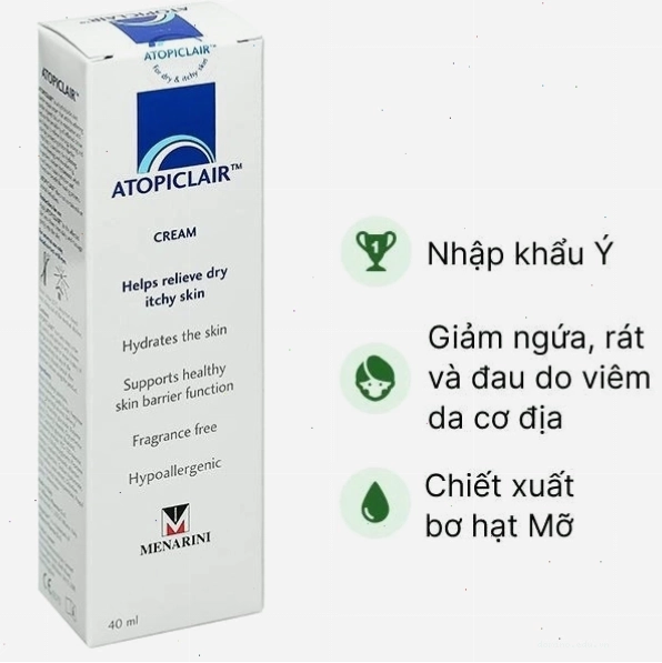 Kem Atopiclair giảm cảm giác ngứa, rát và đau do viêm da cơ địa