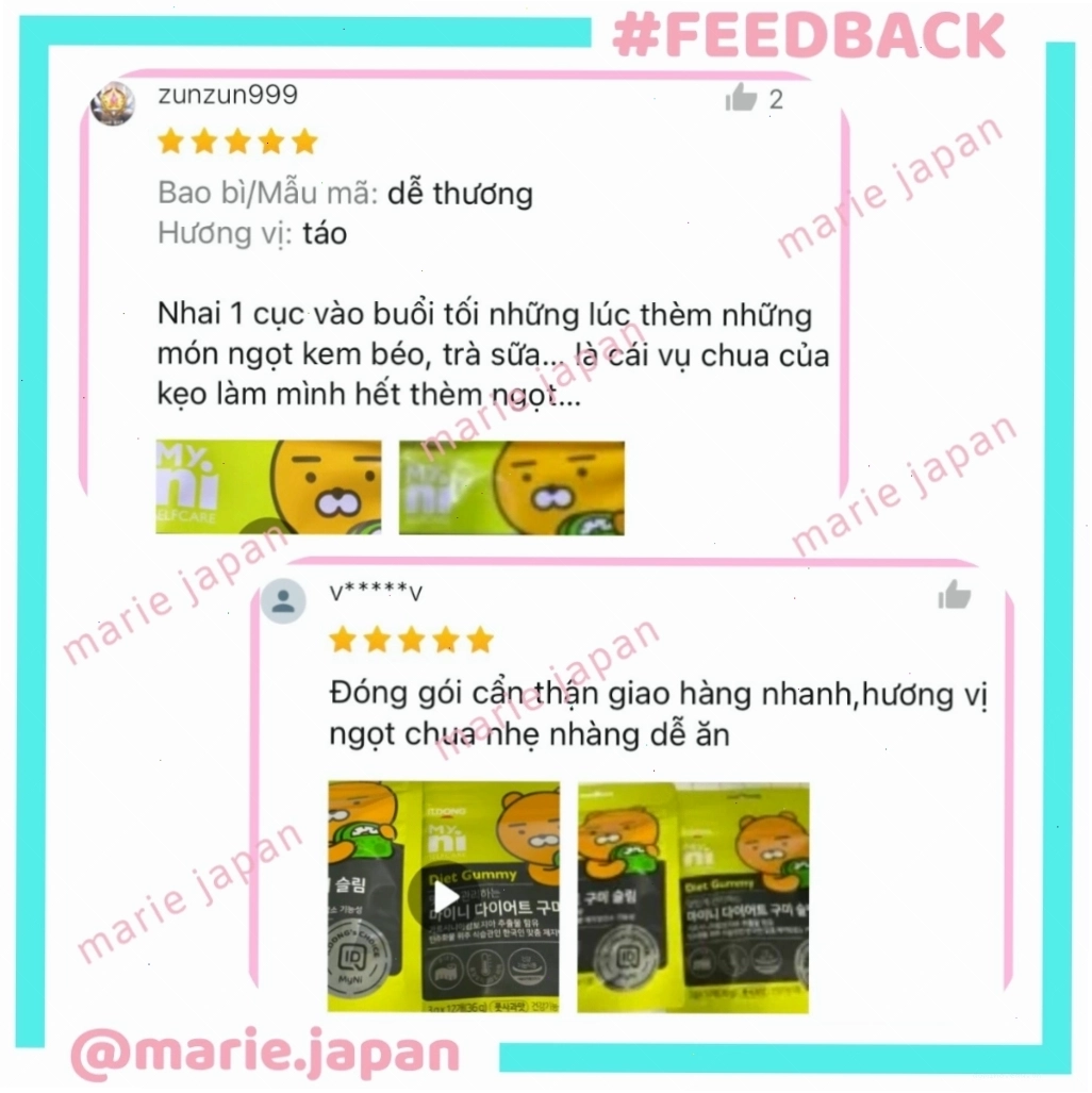 Kẹo Giảm Cân Vị Táo Myni Selfcare Diet Gummy ILDONG Hàn Quốc