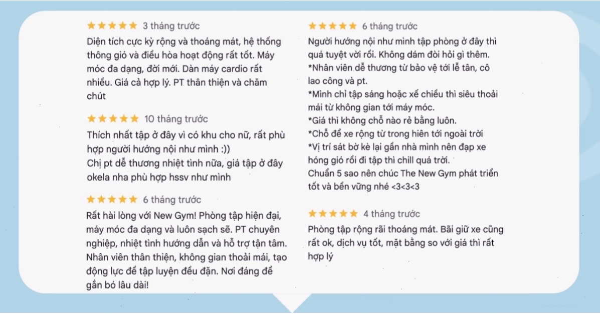Không gian phòng tập rộng rãi và đầy đủ thiết bị tại The New Gym