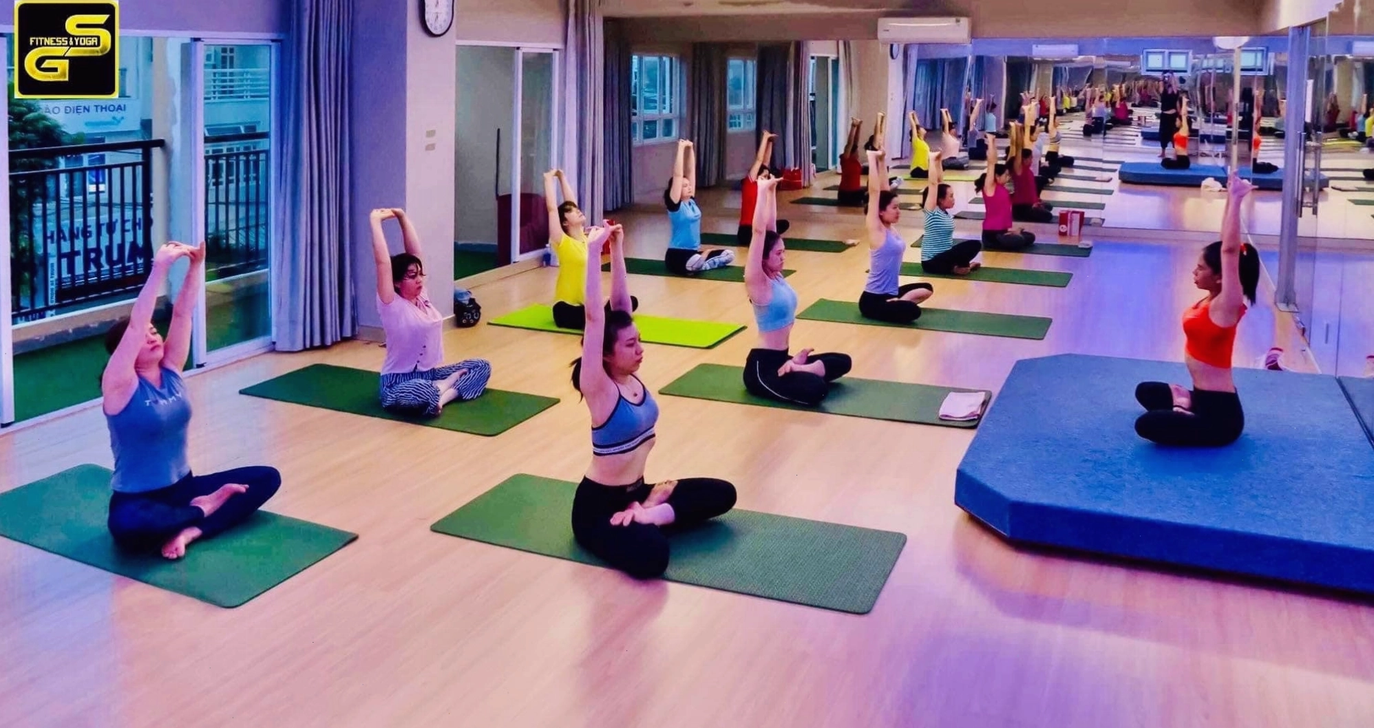 Không gian phòng tập rộng rãi và thoáng mát tại GS Fitness & Yoga Center