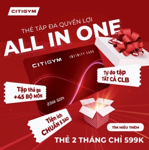 Không gian tập luyện hiện đại tại Citigym với đầy đủ thiết bị