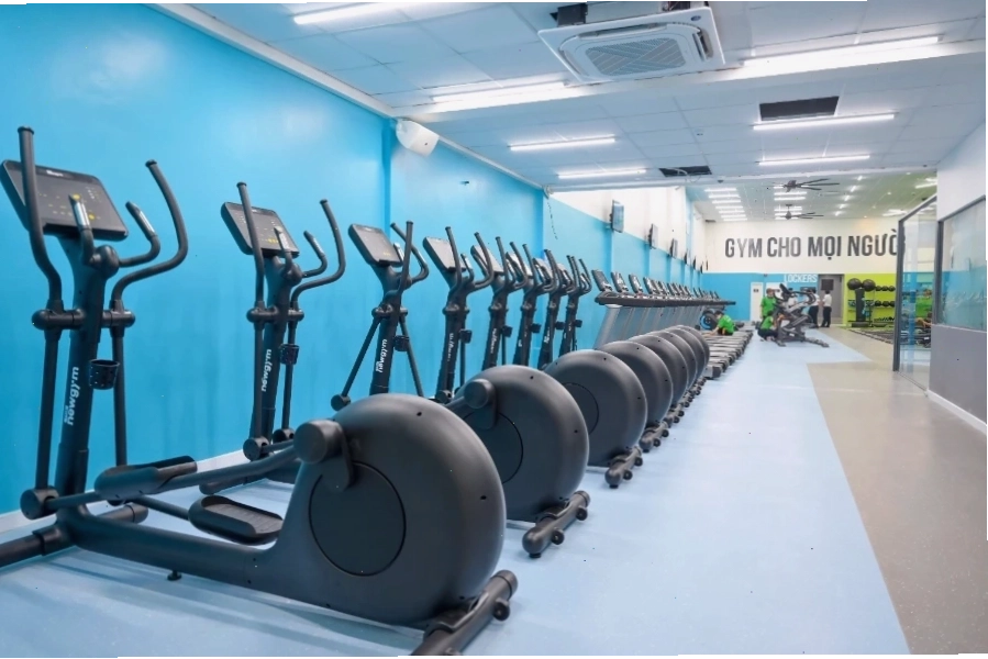 Không gian tập luyện hiện đại tại The New Gym Cần Thơ