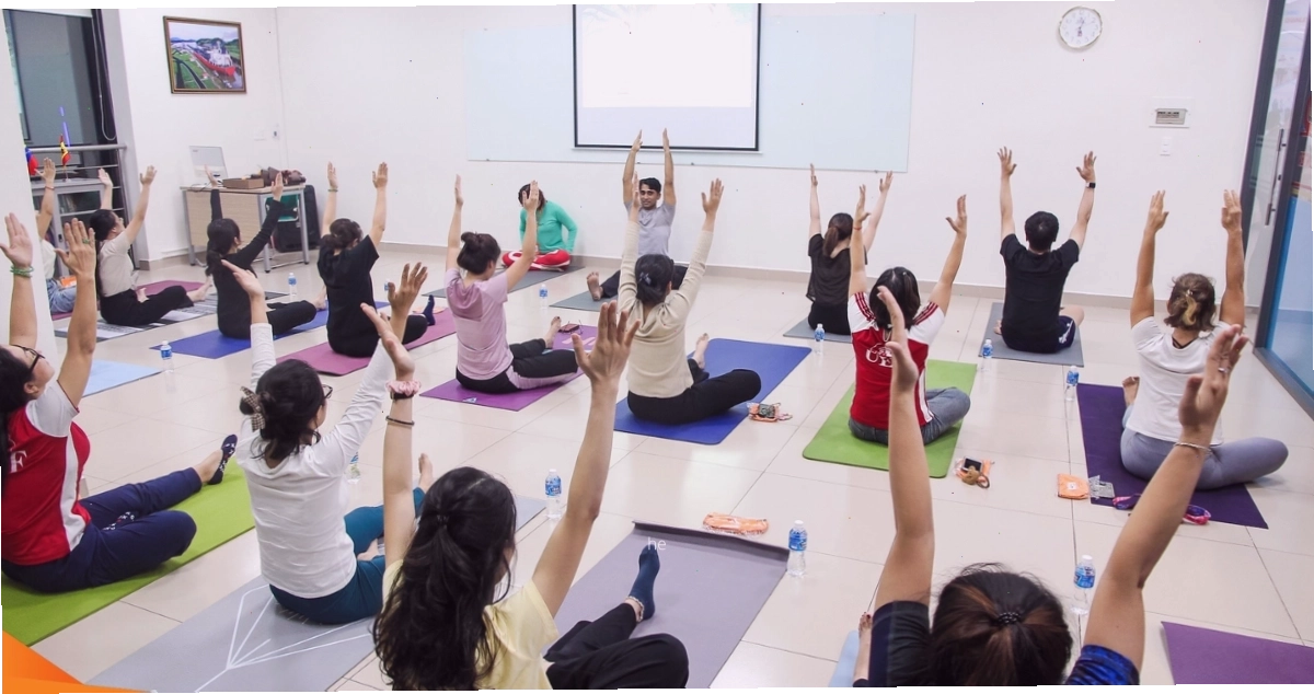 Không gian tập luyện thoáng đãng tại Vyoga World