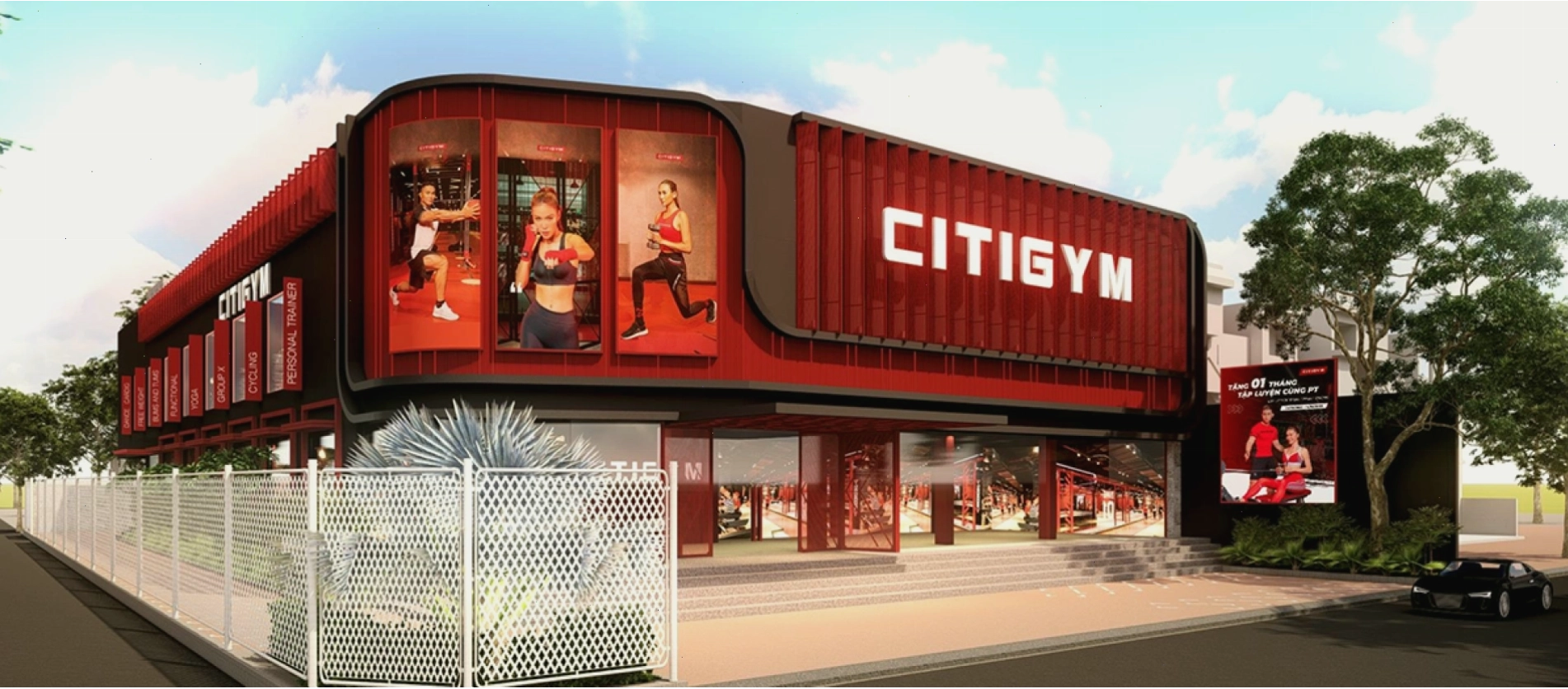 Không gian xanh mát tại Citigym Lê Văn Việt
