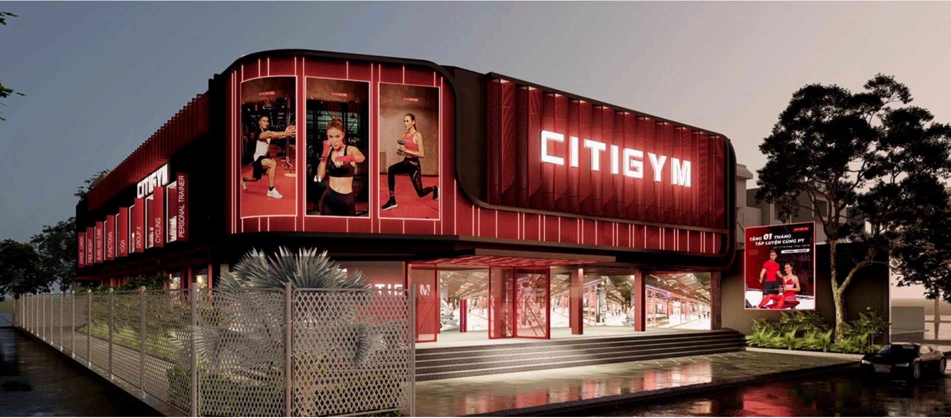 Khu vực tập yoga tại Citigym Lê Văn Việt