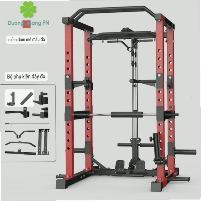 Khung rack kết hợp xô đơn DHFN XD là thiết bị tập gym đa năng tại nhà