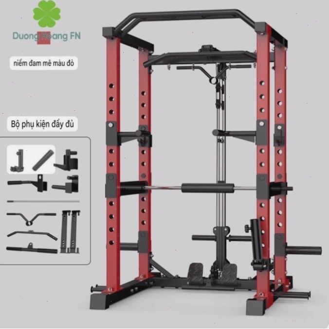 Khung rack kết hợp xô đơn DHFN XD – Thiết bị tập gym đa năng tại nhà