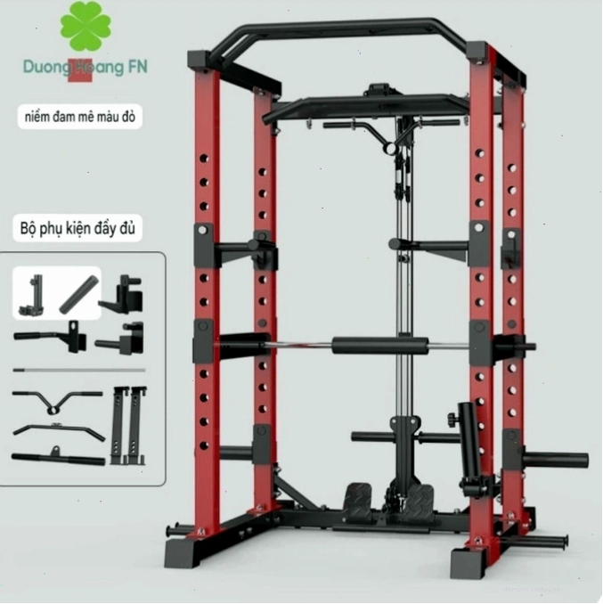 Khung rack kết hợp xô đơn DHFN XD - thiết bị tập gym đa năng tại nhà