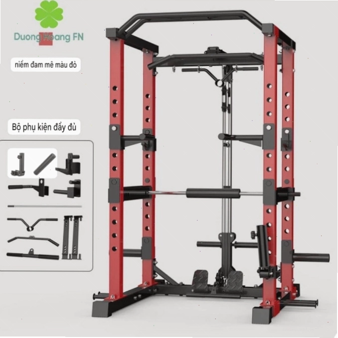 Khung rack kết hợp xô đơn DHFN XD – Thiết bị tập gym đa năng tại nhà