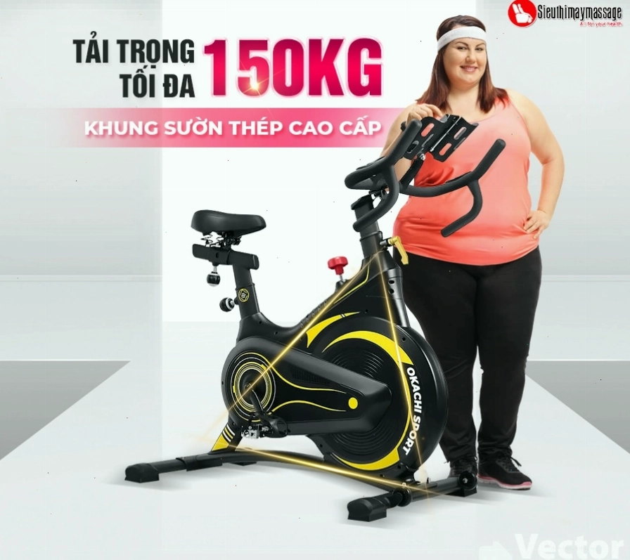 Kiểu dáng xe đạp tập thể dục Okachi SPORT JP-495A nhỏ gọn phù hợp nhiều không gian