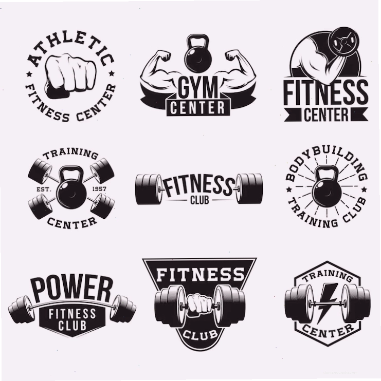 Logo gym dạng huy hiệu vintage