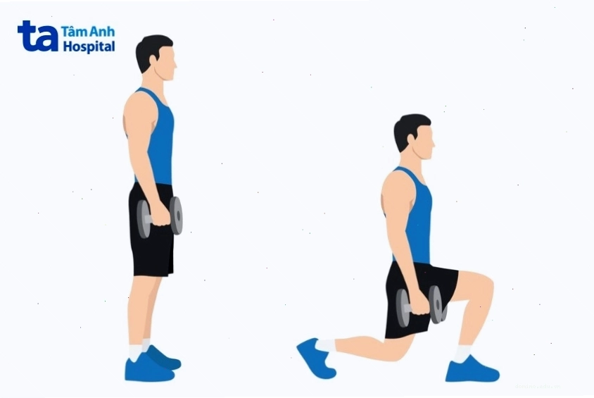 Lunge kết hợp nhảy đốt calo