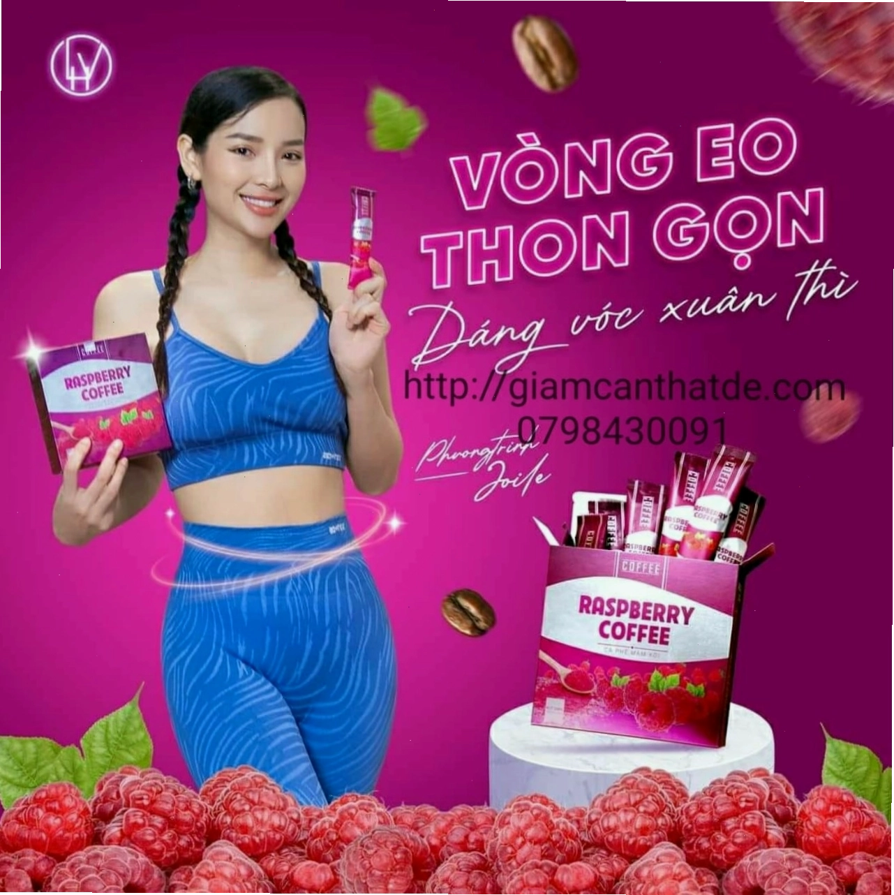 Ly cà phê mâm xôi giảm cân Raspberry Coffee hấp dẫn
