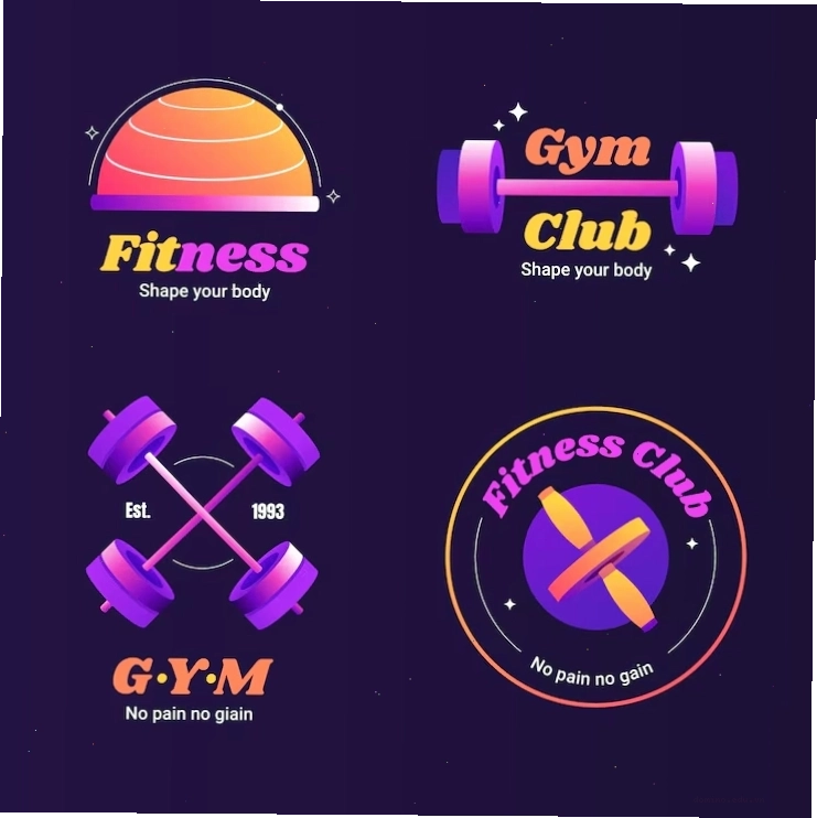 Mẫu thiết kế template logo gym gradient