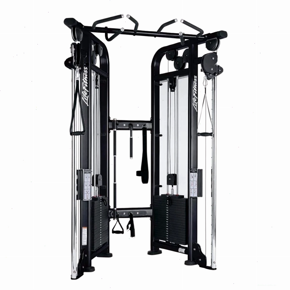 Máy tập đa năng Life Fitness Dual Adjustable Pulley với khung màu than và phụ kiện