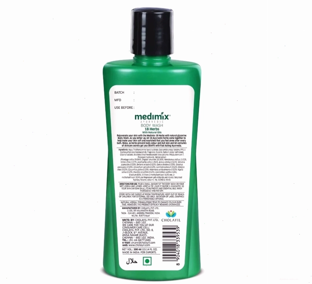 Medimix Kumkumadi Body Wash với các thành phần quý
