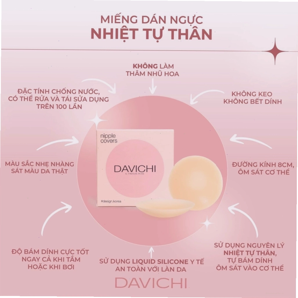 Miếng dán ngực Davichi ôm sát vòng 1, tạo dáng tự nhiên và quyến rũ