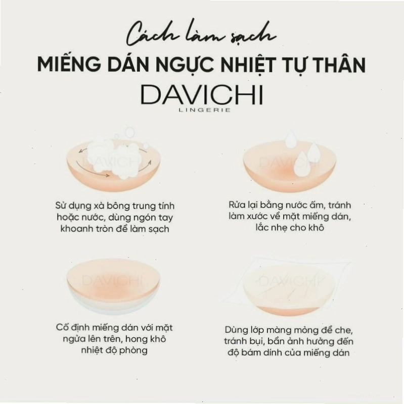 Miếng dán ngực Davichi với chất liệu silicon mềm mại và màu sắc tiệp da thật