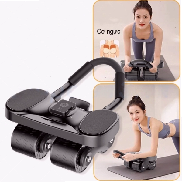 Minh họa các nhóm cơ được tác động khi tập với con lăn bụng 4 bánh