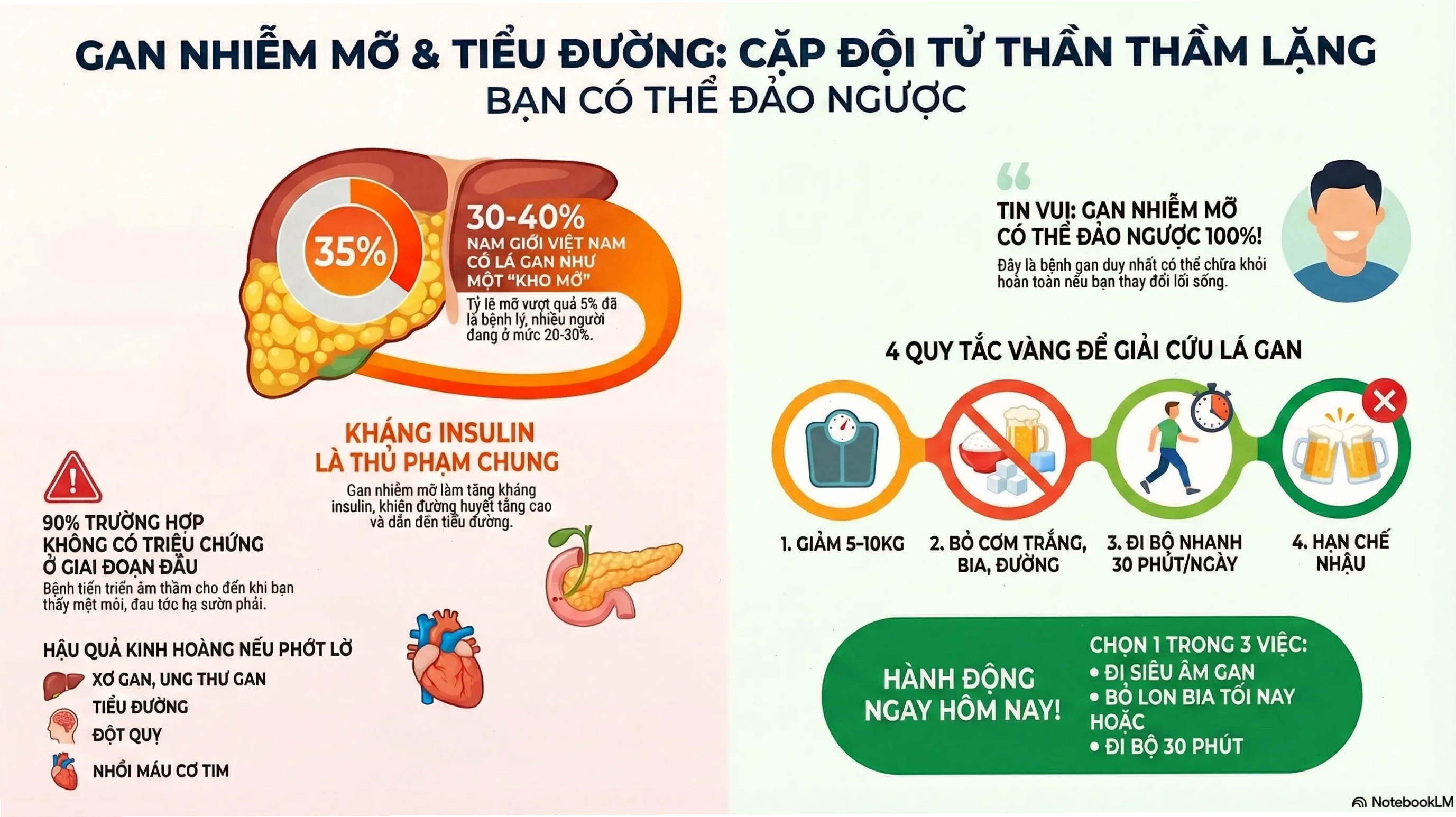 Minh họa mối liên hệ giữa gan nhiễm mỡ và tiểu đường