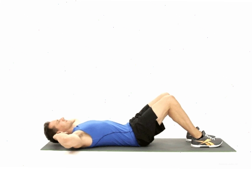 Mô phỏng động tác gập bụng giúp săn chắc cơ bụng trên
