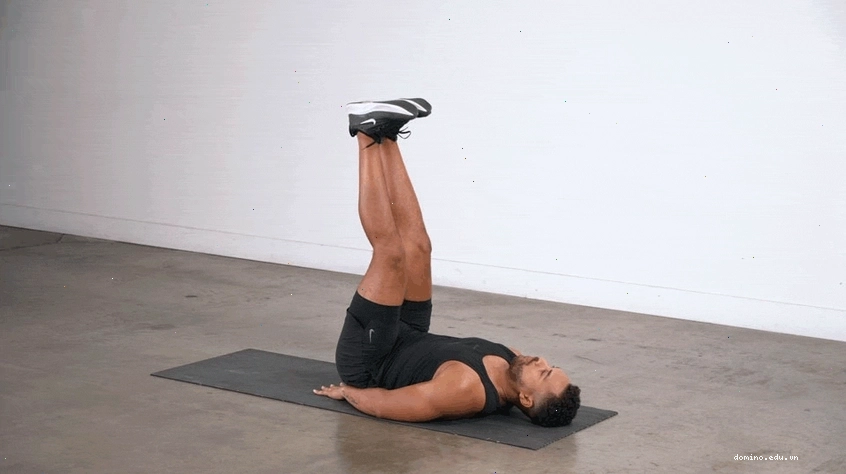 Mô phỏng động tác nâng chân (lower leg lift) trong bài tập săn chắc cơ bụng