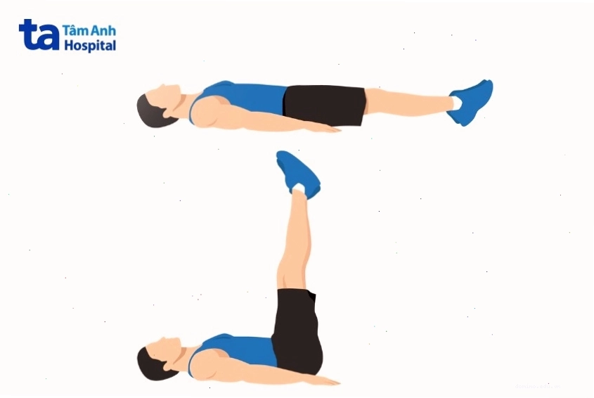 Nằm nâng chân là bài tập hiệu quả cho cơ bụng dưới