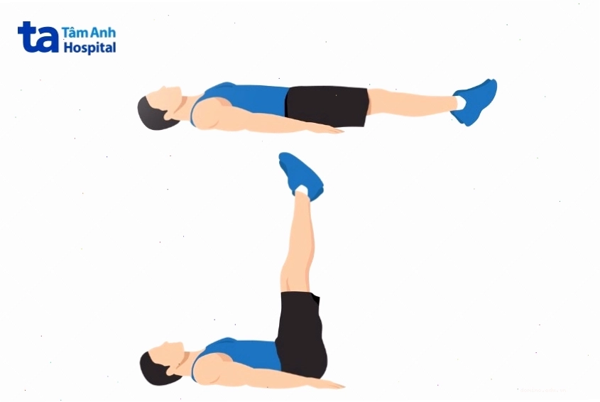 Nằm nâng chân là bài tập tốt cho bụng dưới