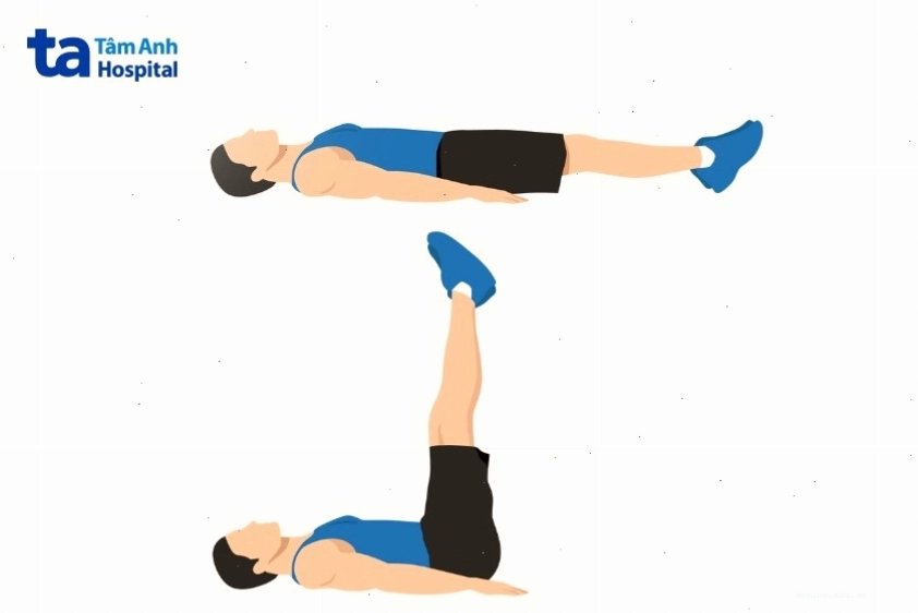 Nằm nâng chân tập trung vào cơ bụng dưới