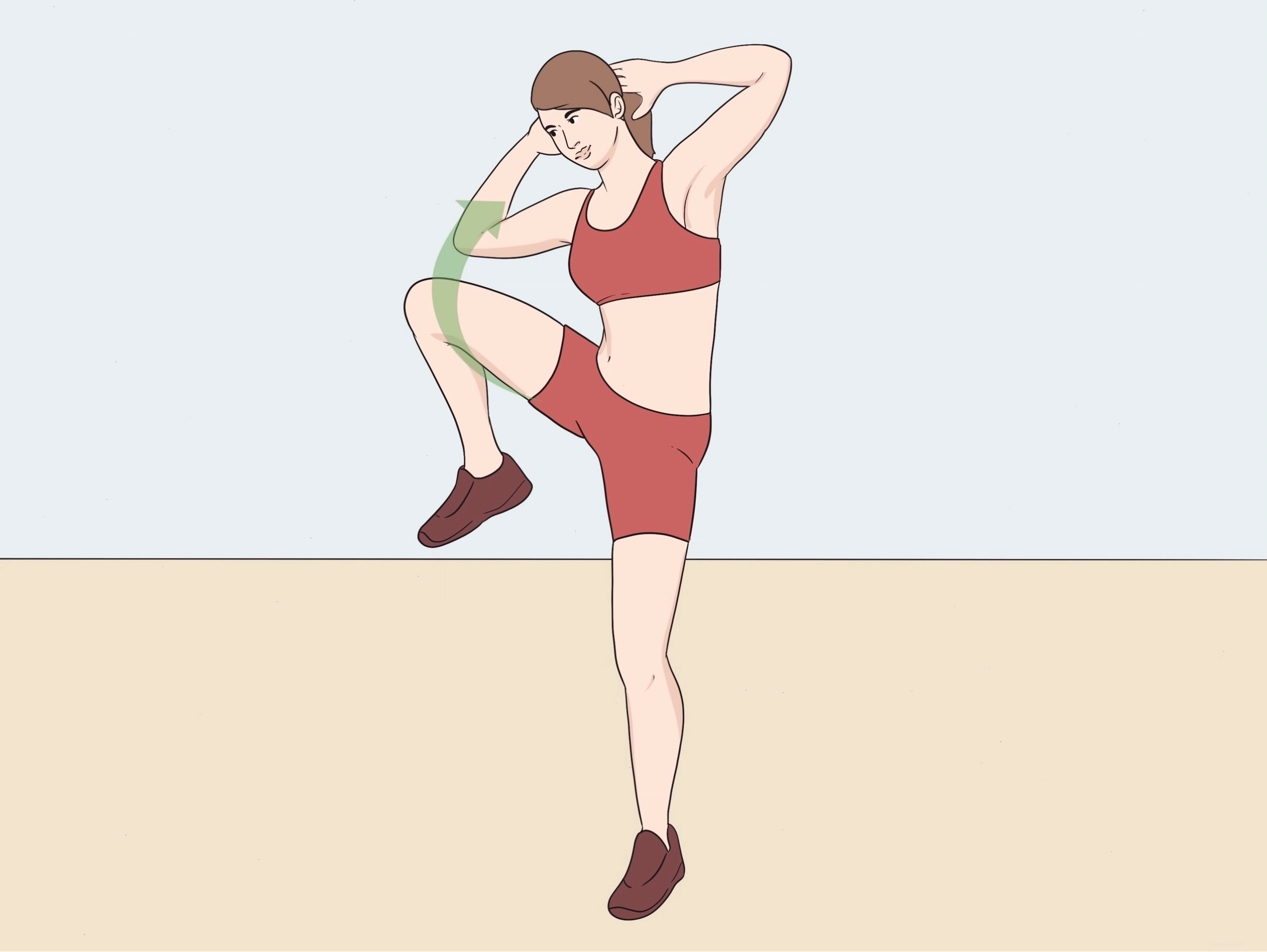 Nâng chân sang bên khi đứng giúp tác động vào cơ xiên và cơ hông.