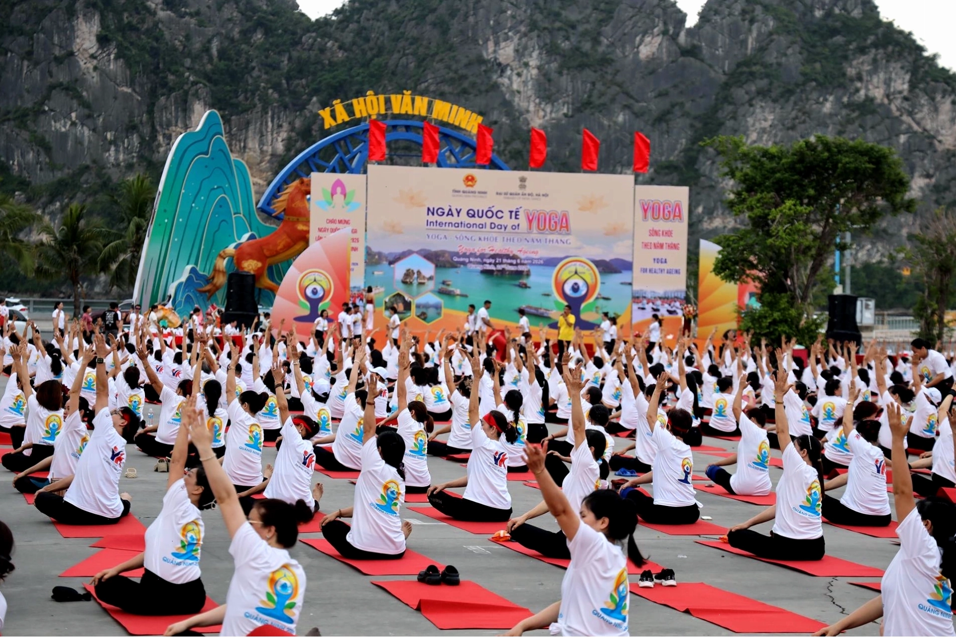Ngày Yoga Thế giới với hàng nghìn người tham gia các hoạt động cộng đồng