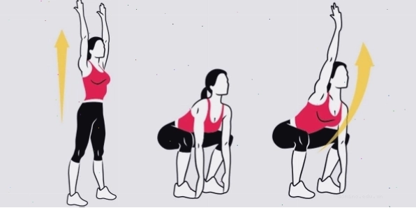 Ngồi xổm chạm mũi chân rồi vươn tay lên trời