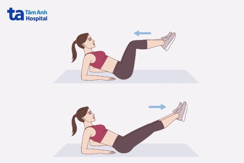 Người đang thực hiện bài tập đạp xe