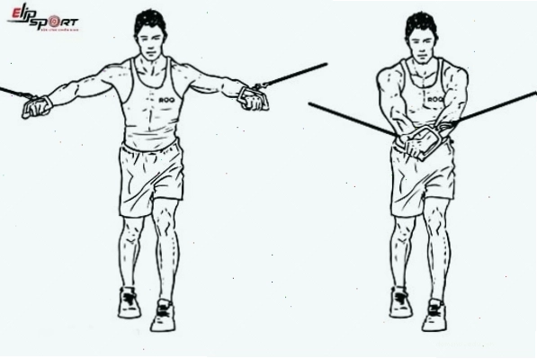 Người đang thực hiện bài tập ép ngực với máy tại phòng gym