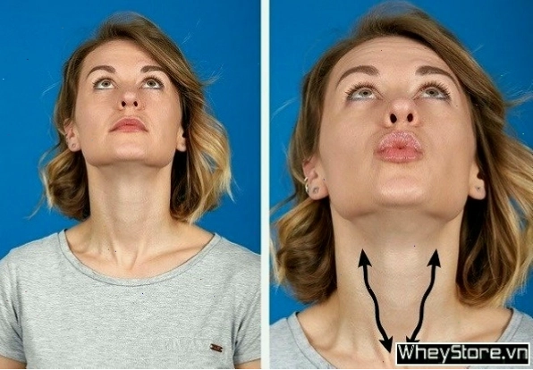 Người đang thực hiện bài tập kéo căng cổ sang một bên