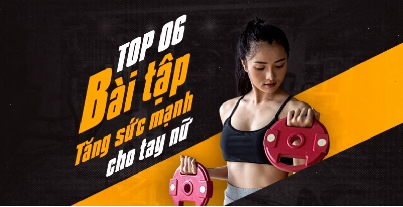 Người phụ nữ tập luyện bài tập sức mạnh tay