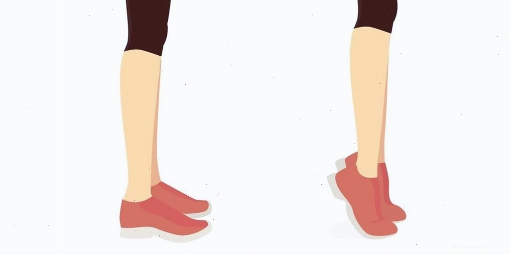 Người tập bài tập Calf raises thực hiện động tác nhón gót chân để tăng cường cơ bắp chân