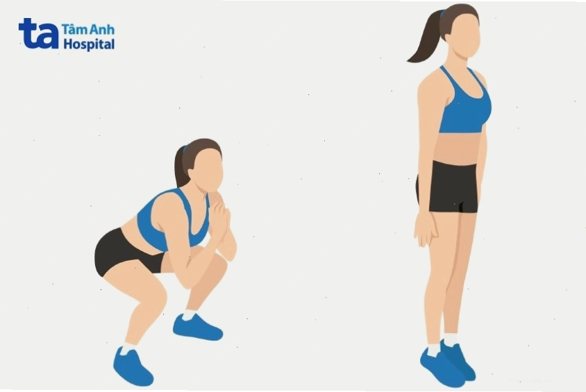 Người tập bài tập Squat Jack