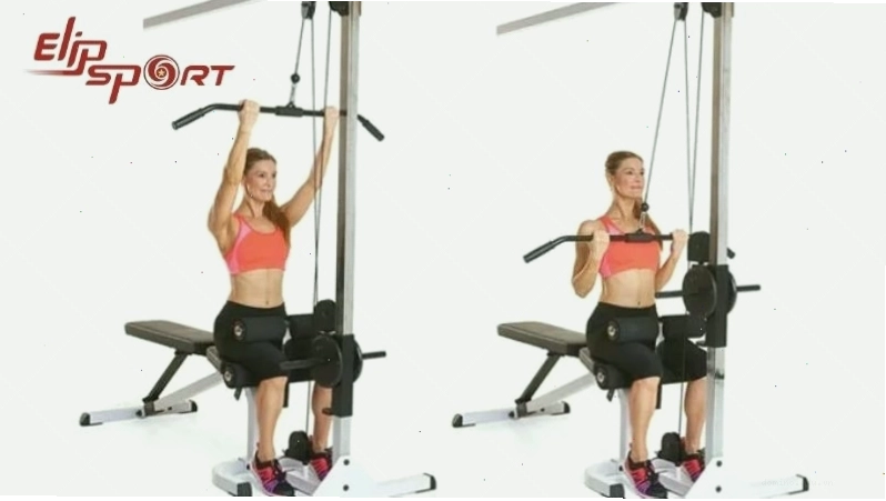 Người tập thực hiện bài tập ngồi kéo cáp trên máy (Seated Cable Row)
