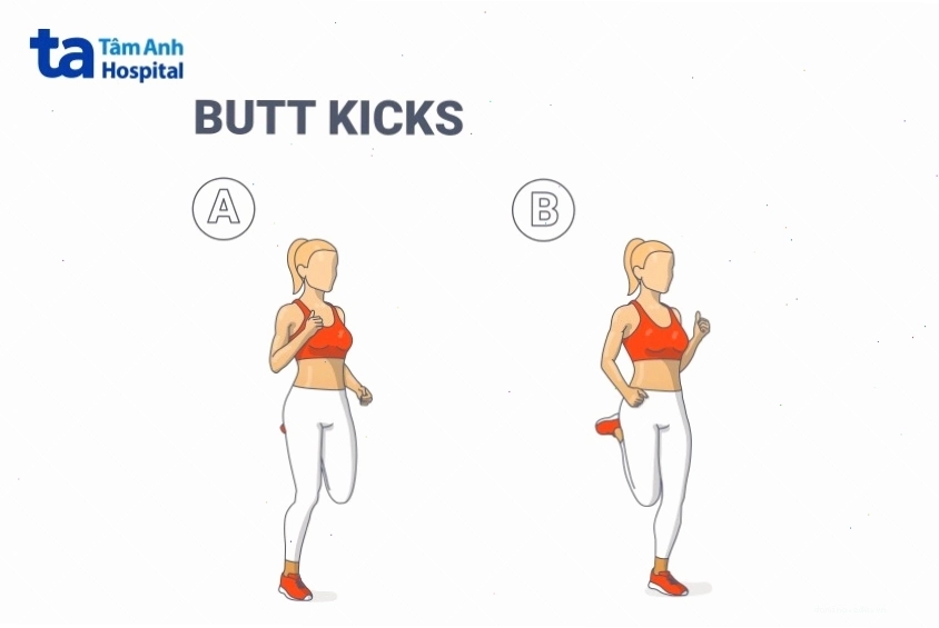 Người thực hiện bài tập Butt Kick