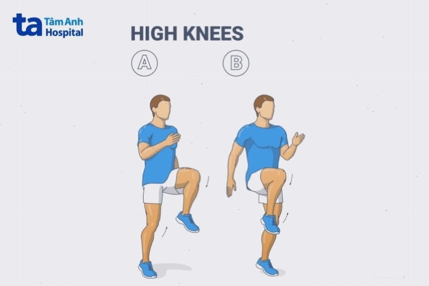 Người thực hiện bài tập High Knee